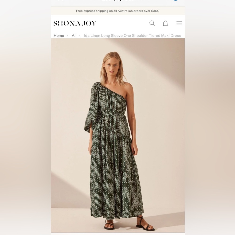 Shona Joy 100% Linen Dress, US 10